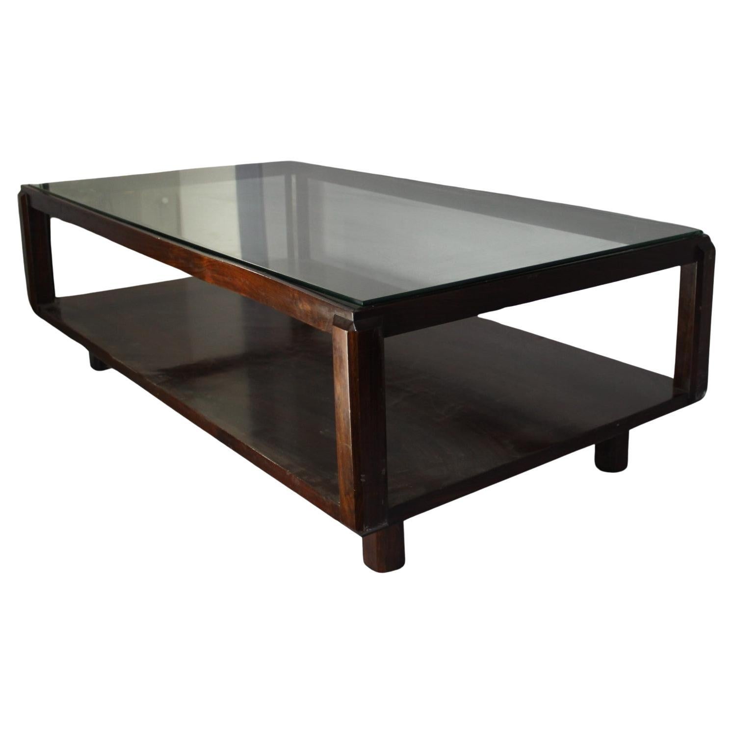 big solid rosewood intelectual italian design coffee table For Sale