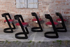 Willy Rizzo – 6er-Set Esszimmerstühle, Italien, 1970er Jahre