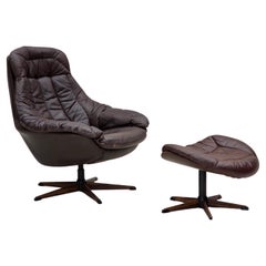 1970s, Danish design by H.W.Klein, swivel chair with footstool.