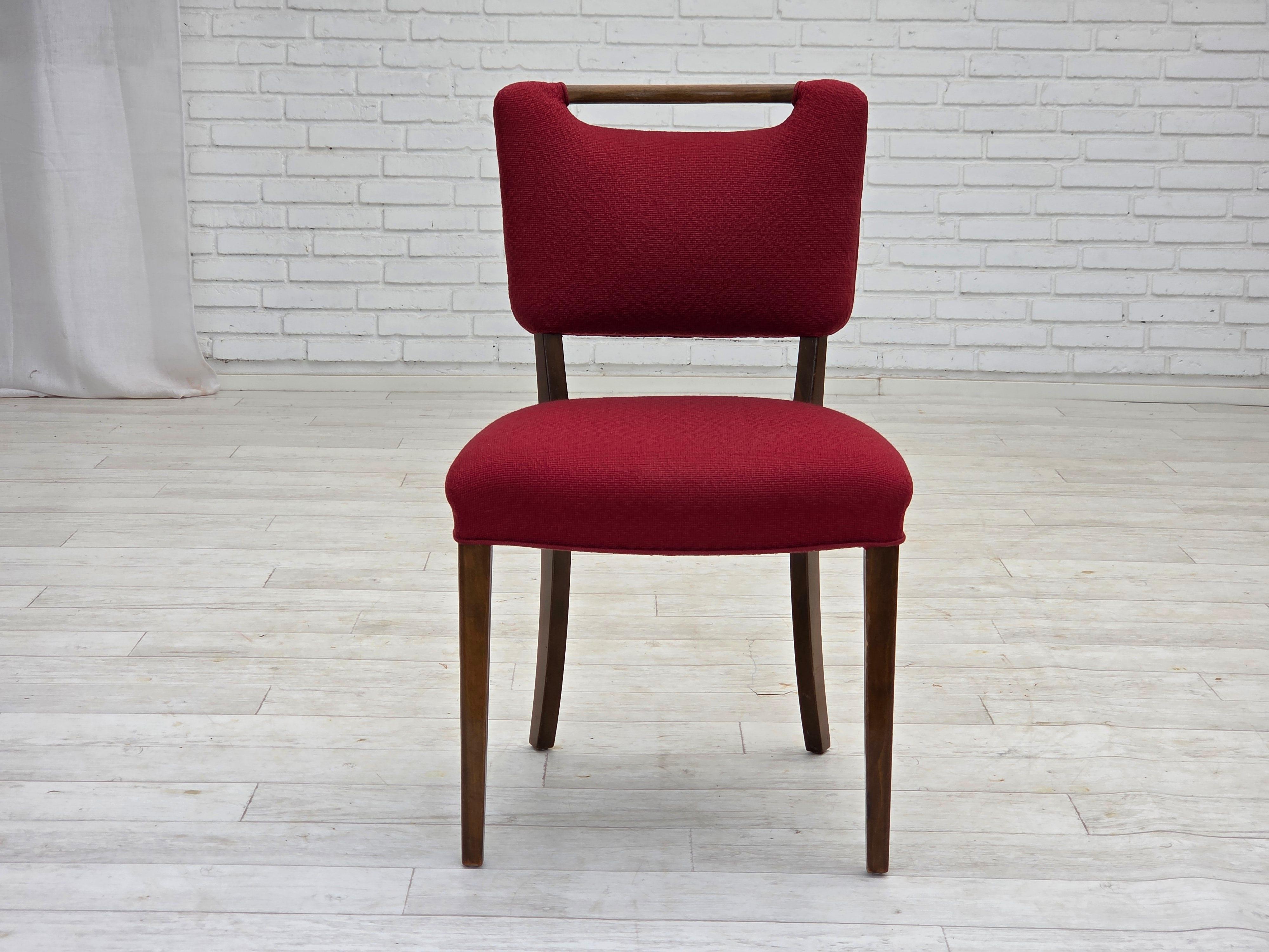 1960s, set de 6 chaises à manger danoises par Slagelse Møbelværk, meubles en laine. en vente 2