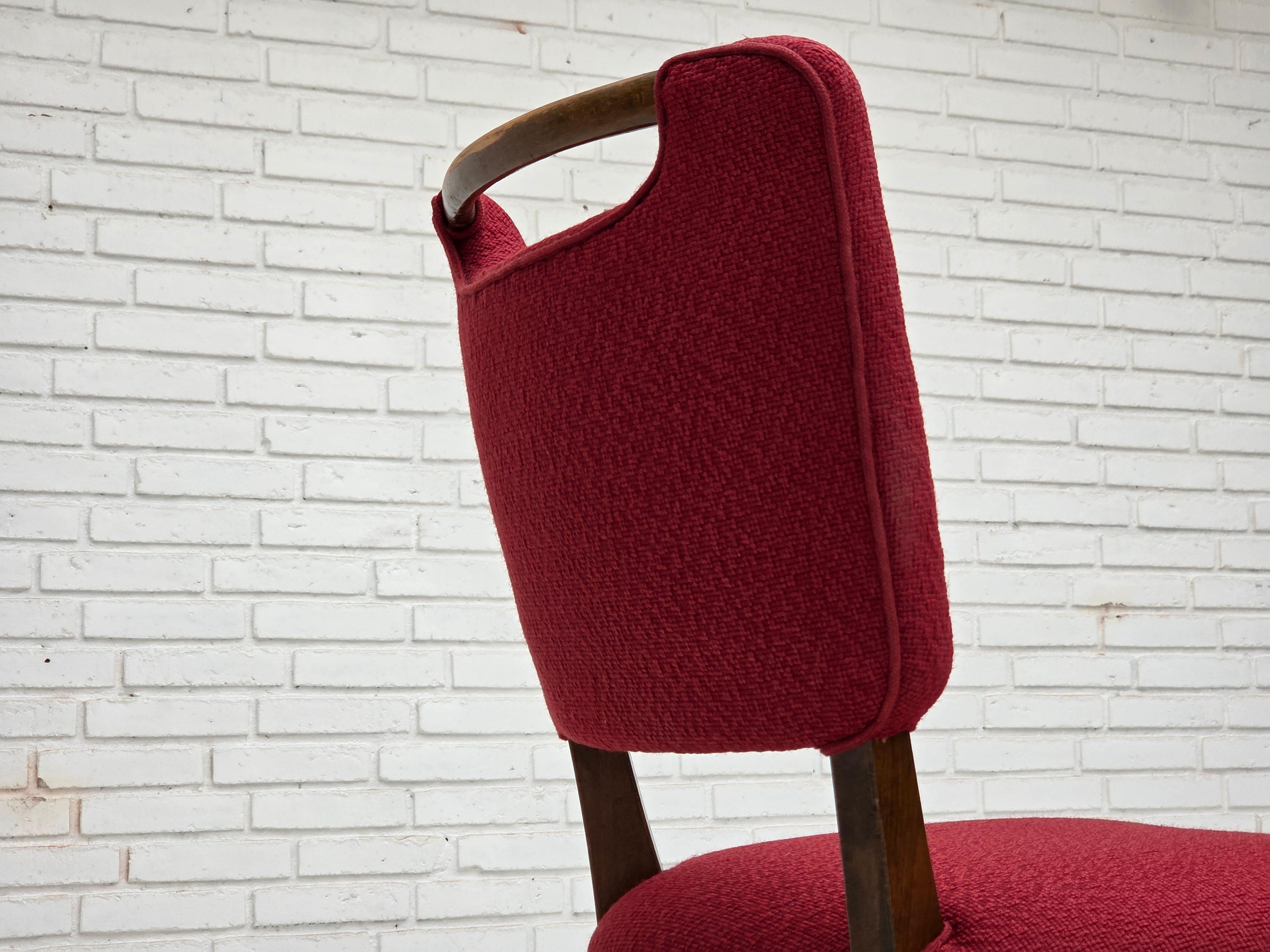 1960s, set de 6 chaises à manger danoises par Slagelse Møbelværk, meubles en laine. en vente 4