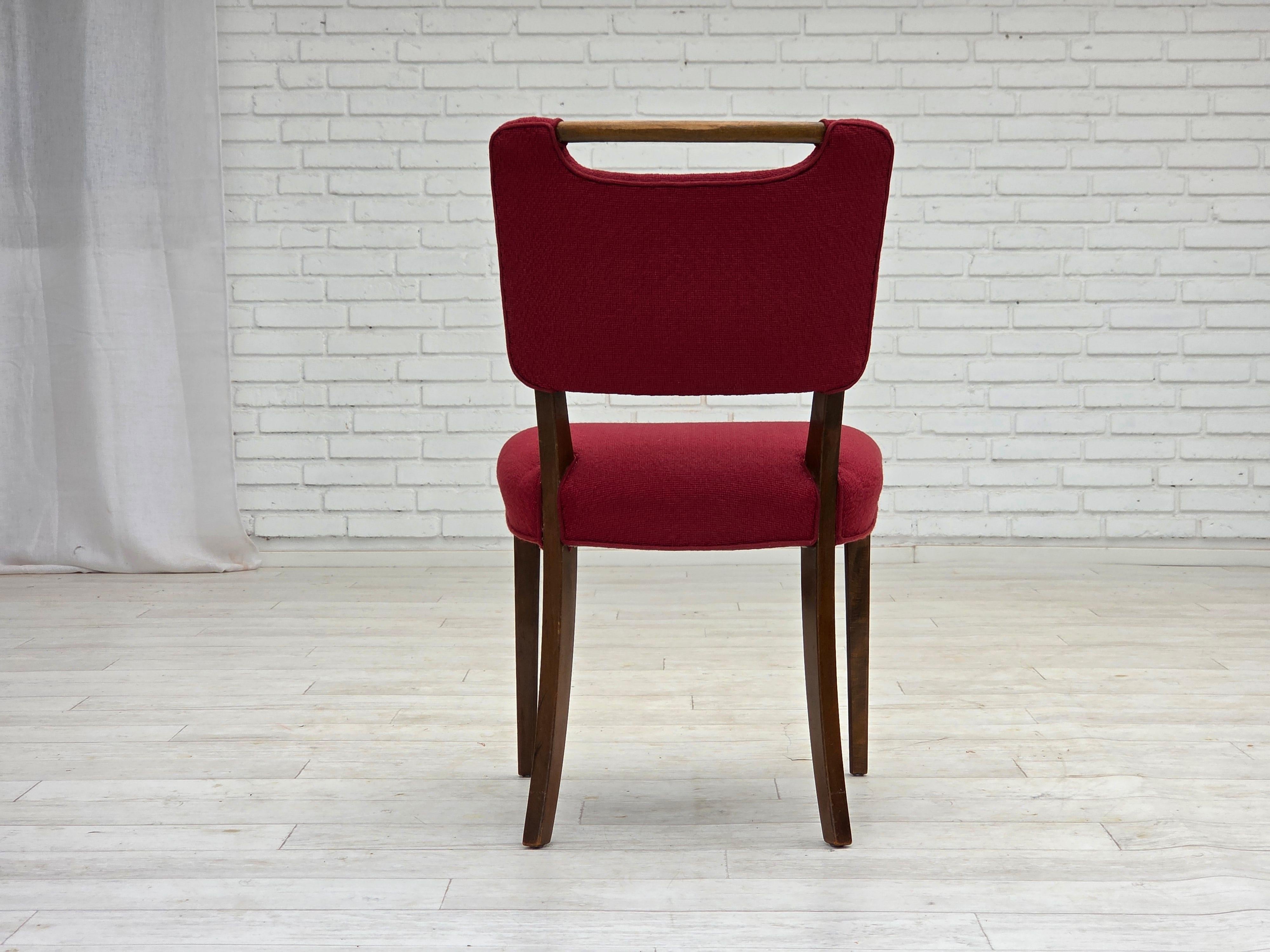 1960s, set de 6 chaises à manger danoises par Slagelse Møbelværk, meubles en laine. en vente 6