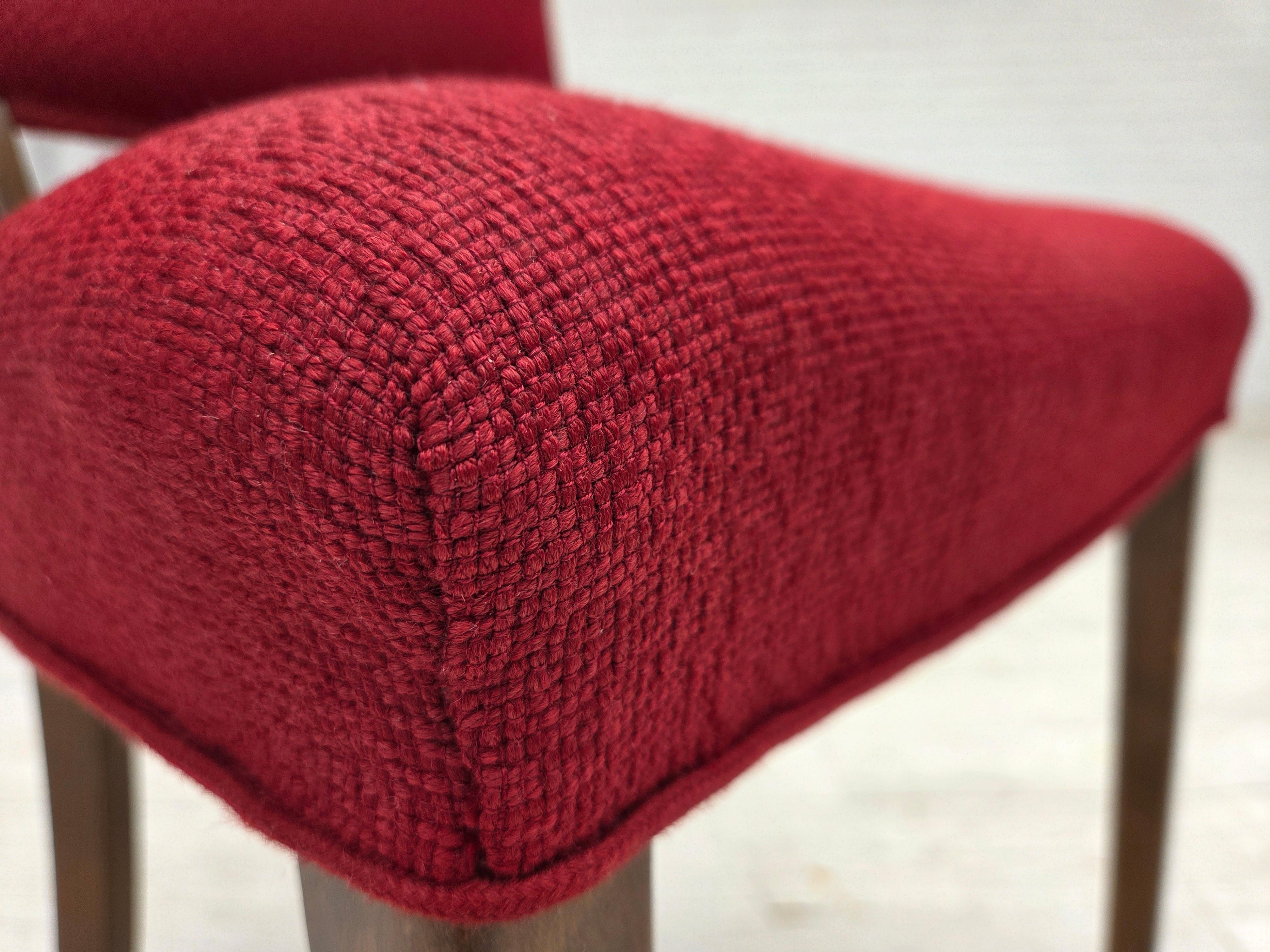 1960s, set de 6 chaises à manger danoises par Slagelse Møbelværk, meubles en laine. en vente 1