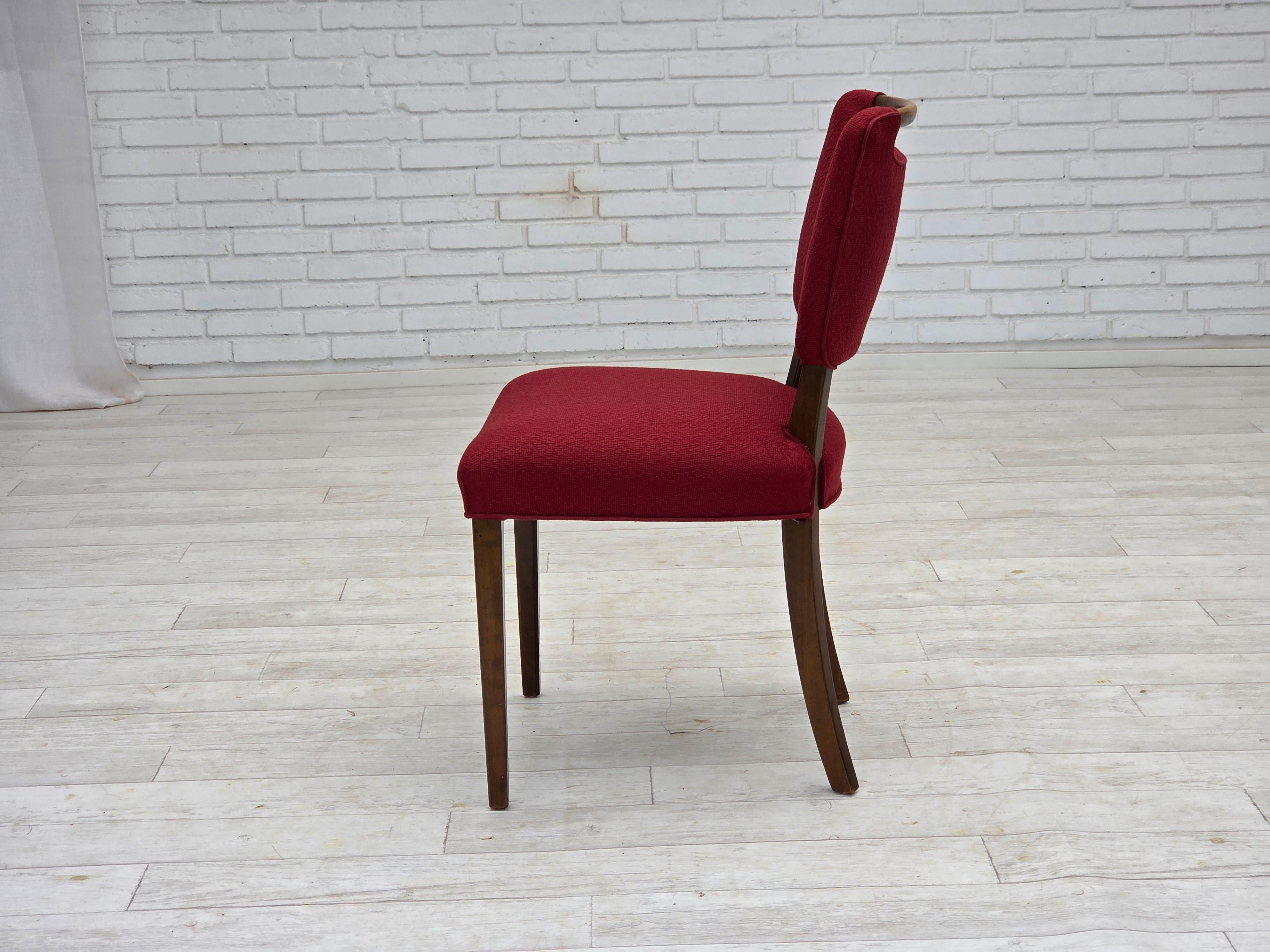 1960s, set de 6 chaises à manger danoises par Slagelse Møbelværk, meubles en laine. en vente 10
