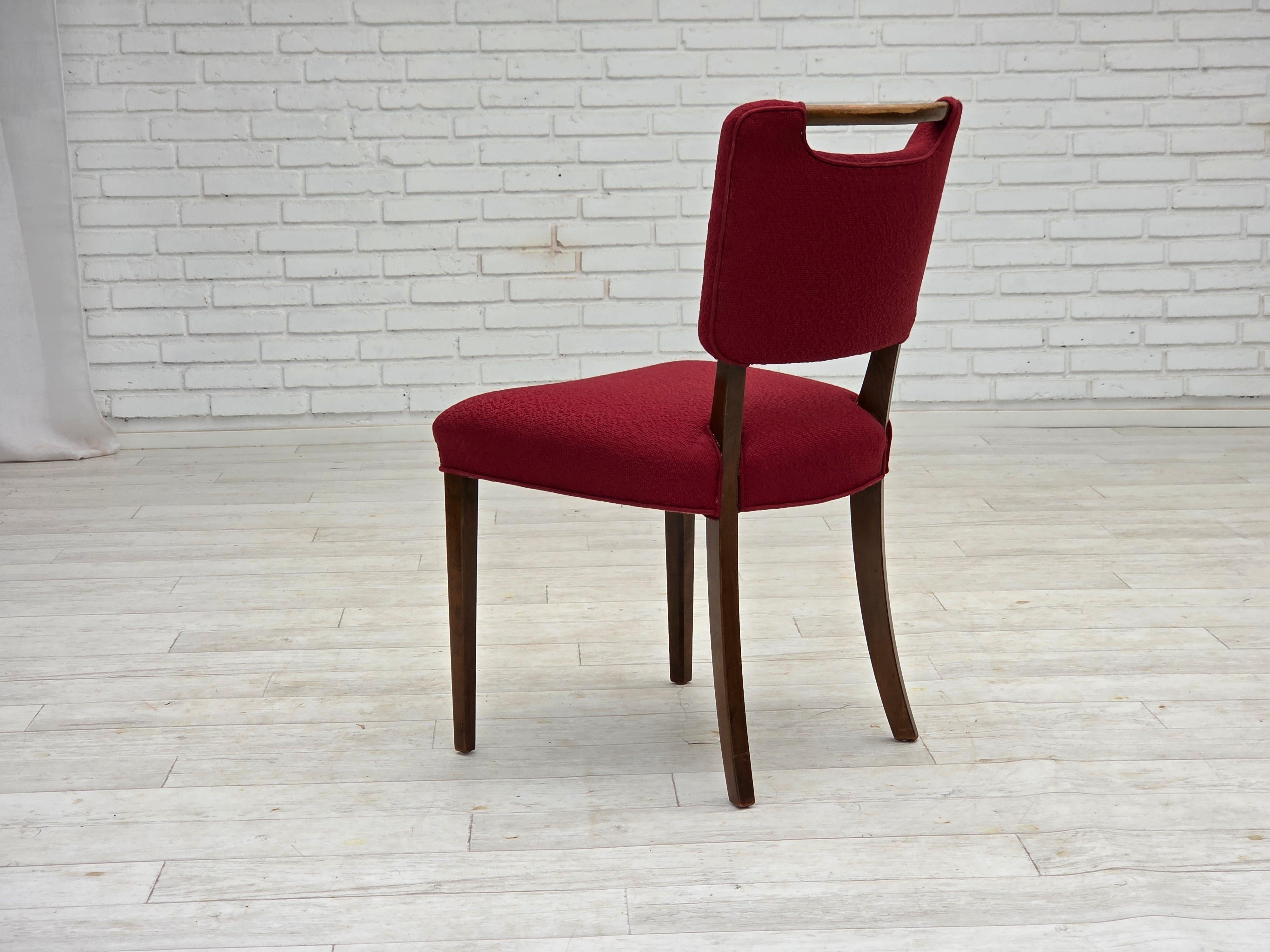 1960s, set de 6 chaises à manger danoises par Slagelse Møbelværk, meubles en laine. en vente 8