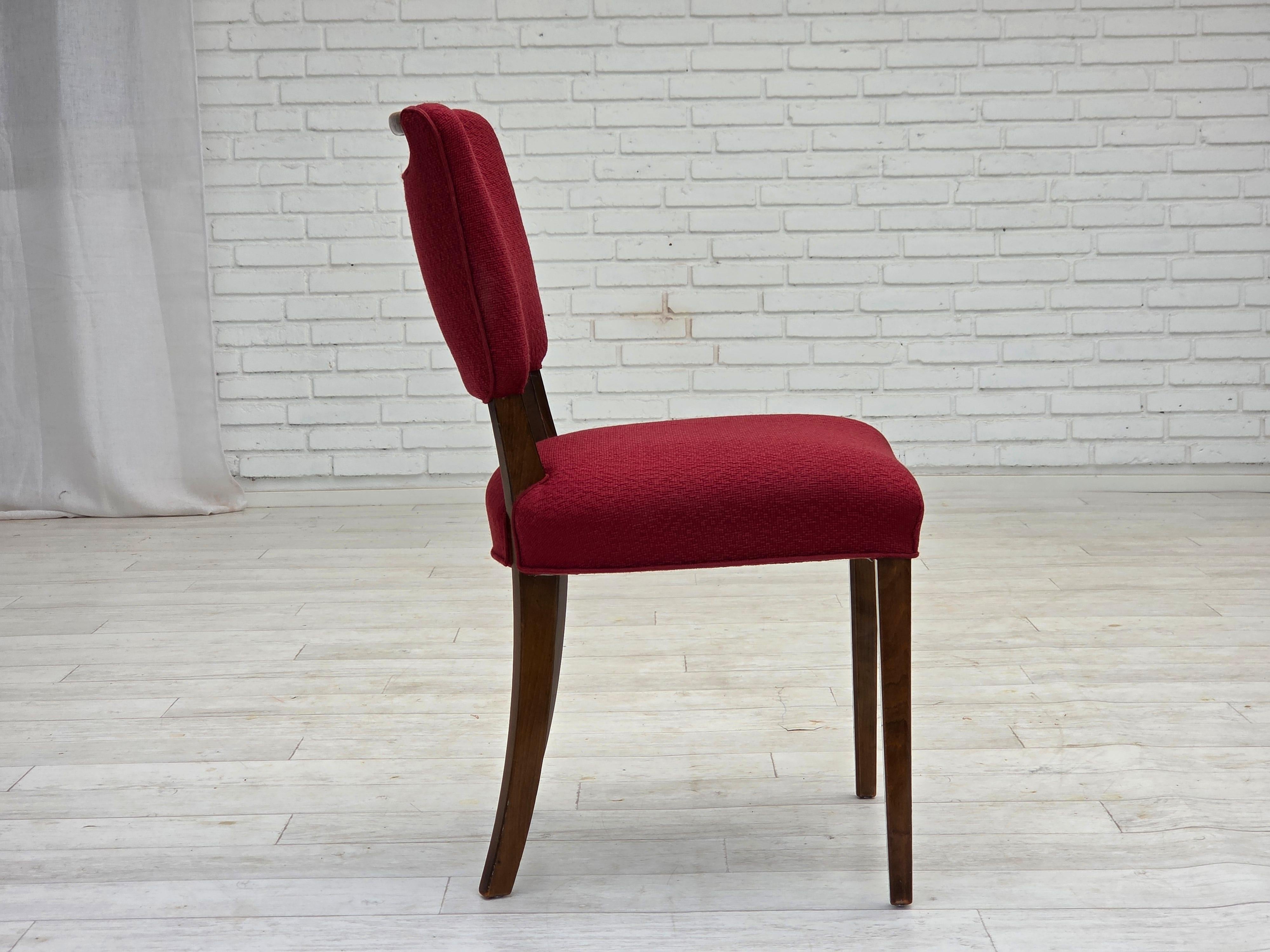 1960s, set de 6 chaises à manger danoises par Slagelse Møbelværk, meubles en laine. en vente 3