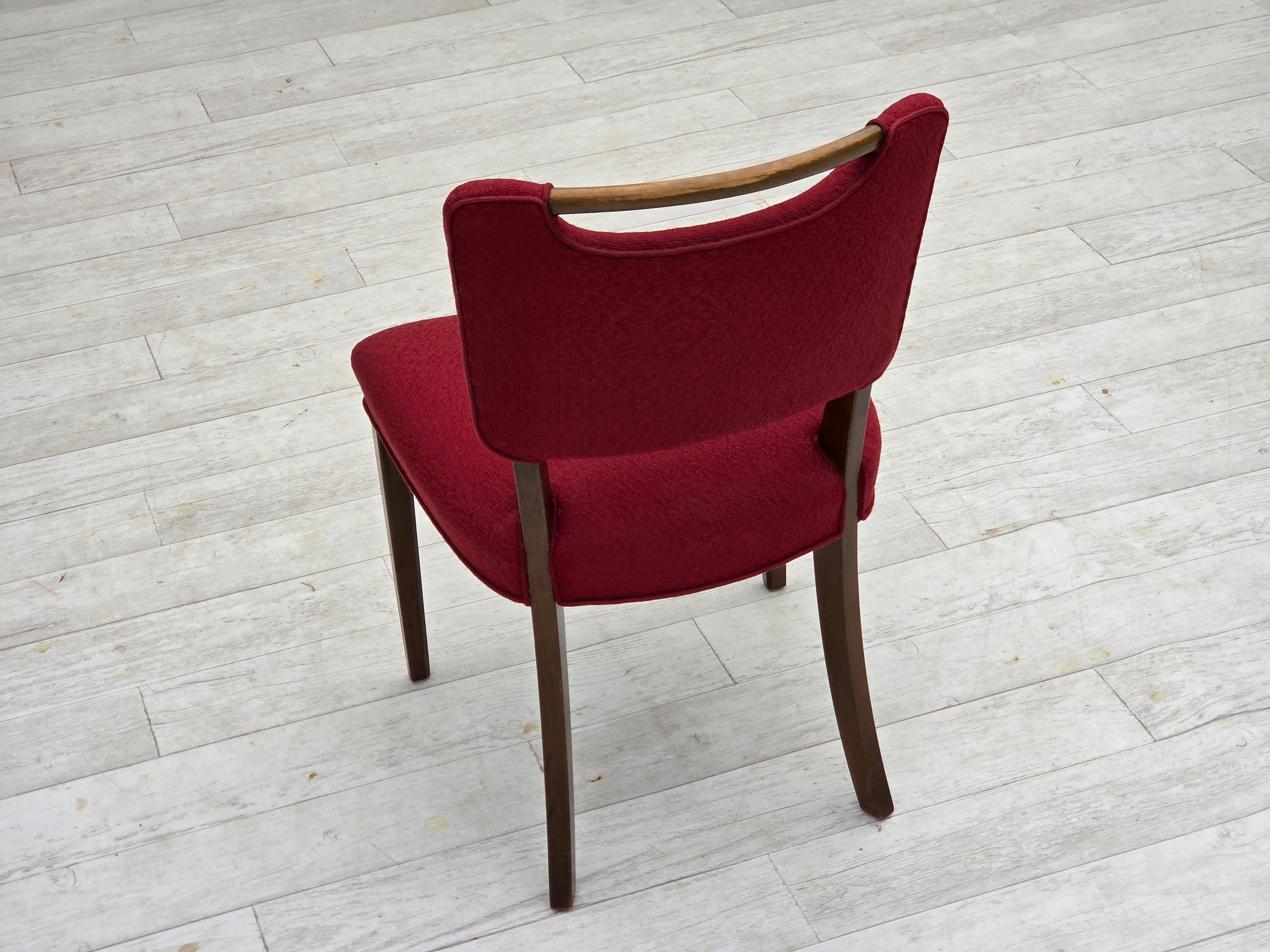 1960s, set de 6 chaises à manger danoises par Slagelse Møbelværk, meubles en laine. en vente 7
