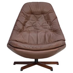 Anni '70, design danese di Madsen & Schubell, poltrona girevole regolabile.