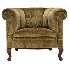 1950s, Danish relax chair, furniture velour, beech wood.