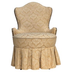 Anni ’60, poltrona da cocktail danese, tessuto jacquard, legno di faggio.