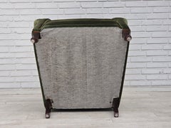 1950s, Danish highback relax armchair, furniture velour, beech wood.