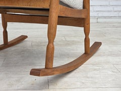 1970s, Scandinavian design, high-backed rocking chair, reupholstered.