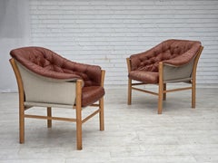 Anni '70, design svedese di Gunnar Kentemo, poltrona modello G7 Pedro, in pelle.