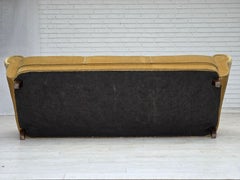 1960s, Danish 3-seater sofa, light green furniture velour.