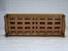 1970s, Danish 3-seater sofa, furniture velour, oak wood.