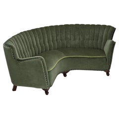1950s, Danish 3-seater corner "Banan" sofa, furniture velour.