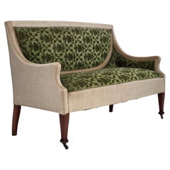 1930s, Danish 2-seater sofa, furniture velour, ash wood.