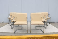 Mies van der Rohe Brno Stühle im Rohrgestell-Stil aus beigem Leder von Gordon, 8er-Set
