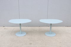 MCM Style Light Blue Organic Forms Side Tables Attributed to Morten Voss, a Pair