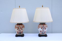 Late 20th-Century Wildwood Japanese Imari Porcelain Ginger Jar Table Lamps, Pair