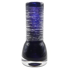 Retro Purple Glass Vase by Bengt Edenfalk for Skruf, Sweden, 1970s, Signed and Dated