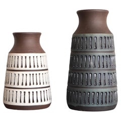 A pair of Scandinavian pottery vases, by Tomas Anagrius for Alingsås, Sweden