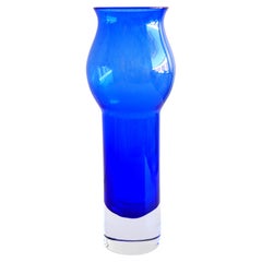 Scandinavian art Glassa cobalt blue  Vase by Bo Borgström for Åseda, Sweden