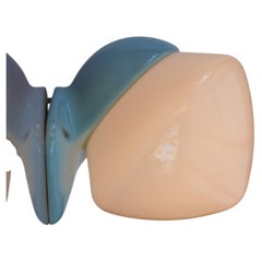 Lampe de salle de bains vintage en céramique de la marque suédoise Ifö, avec abat-jour en opaline, datant des années 1960