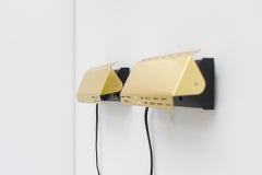 Mid-Century Modern Swedish brass Sconces, Scandinavian Wall Lamps by Örsjö