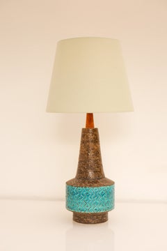 Bitossi pottery lamp, Rimini Blue, By Aldo Londi, Italy