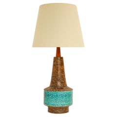 Bitossi pottery lamp, Rimini Blue, By Aldo Londi, Italy