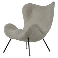 Madame Loungesessel mit Dedar-Boucle-Stoff von Fritz Neth für Correcta, 1950er Jahre