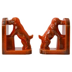 Art-déco-Buchstütze aus Keramik in Form eines Dackels von Eckhardt & Engler, 1935