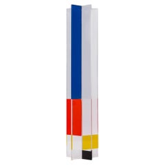 Postmodern Sculpture, Acrylic on Plexiglass, Spiral Blue 94-50 by Jo Niemeyer, 1