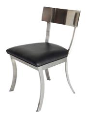 Brushed Steel Klismos Style Chairs by Design Institue of America