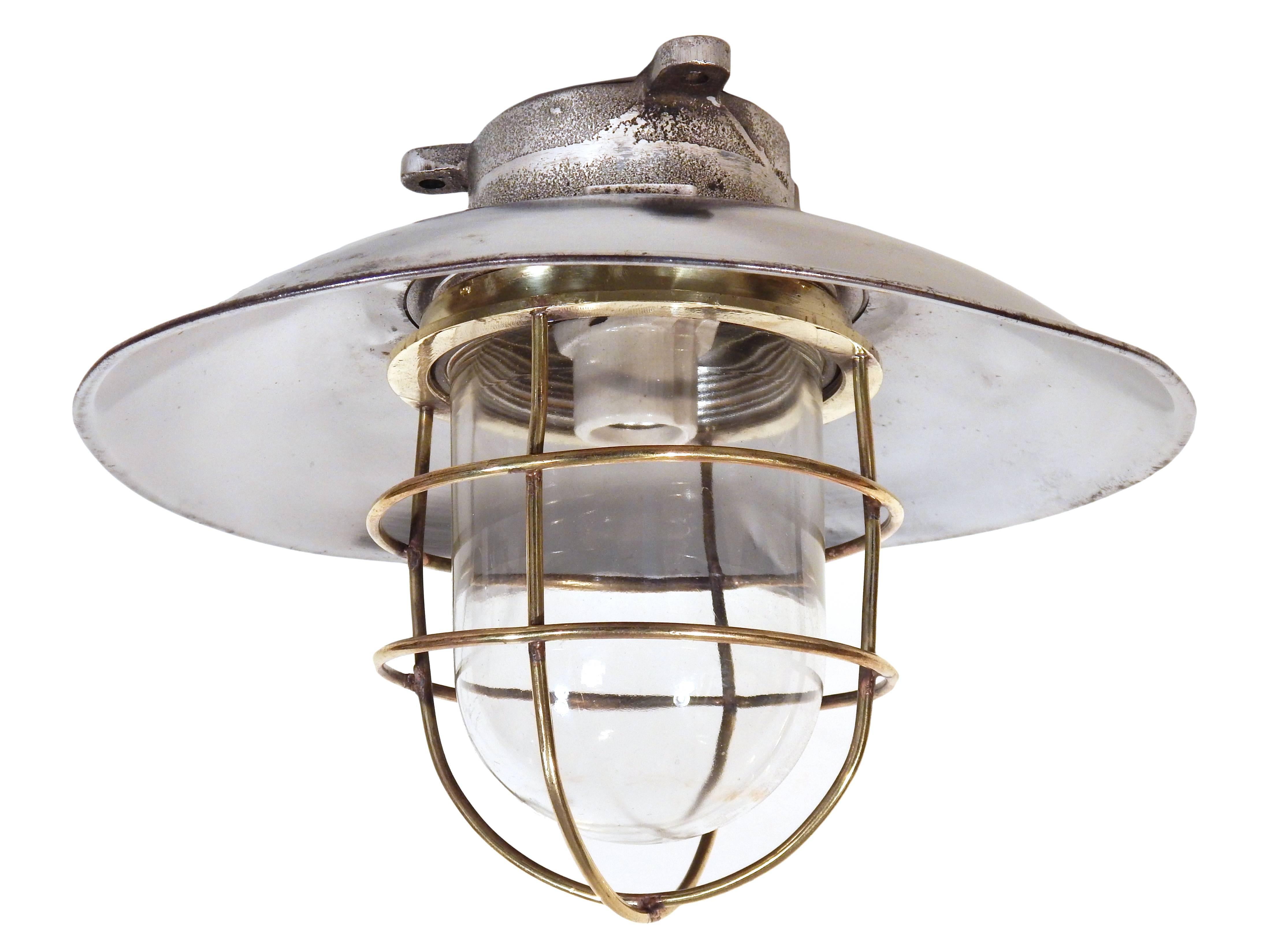 Nautical Steel Ceiling Fixture For Sale 2