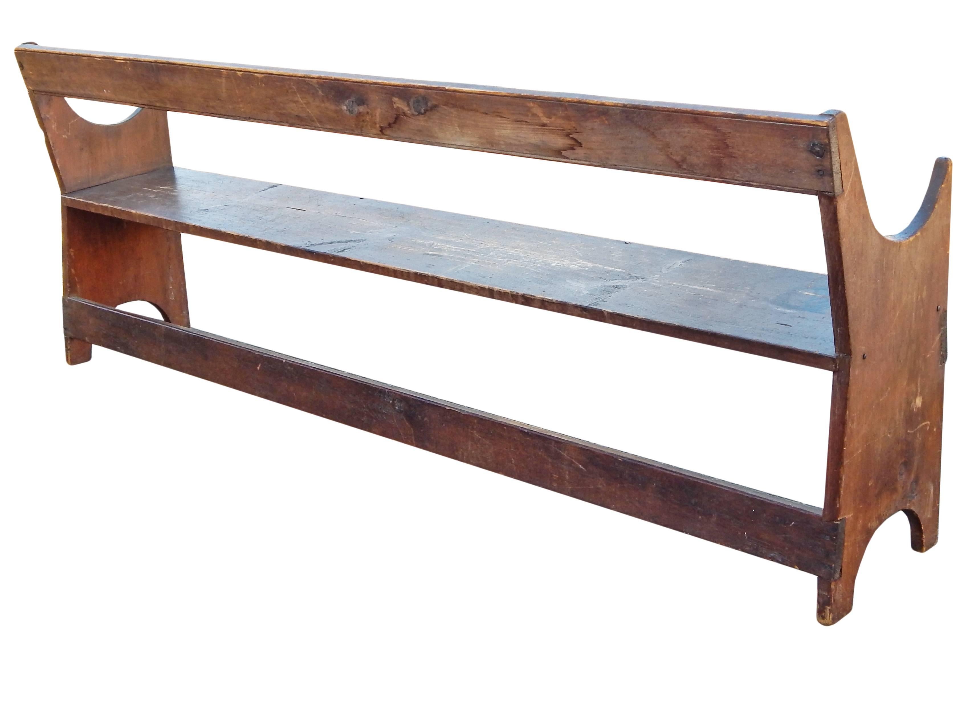 20th Century Unusual Wooden Bench