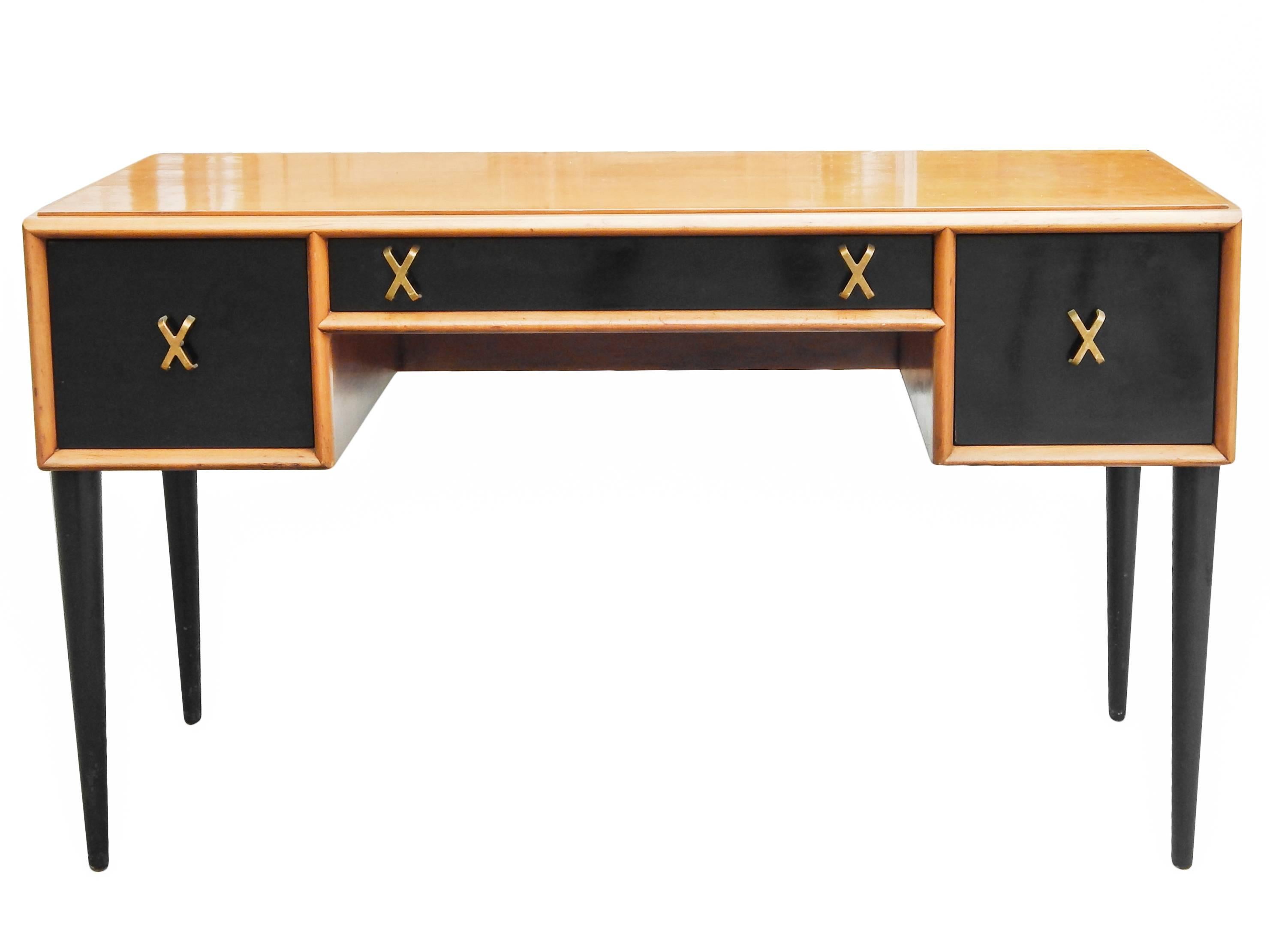 Paul Frankl desk for Johnson Furniture Company in nearly mint original condition, circa 1940s.