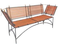 Iron Framed Reeded Knole Style Bench or Settee