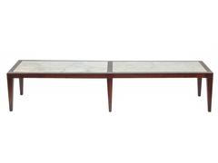 Harvey Probber Style Wood and Marble Coffee Table