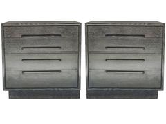 Pair of Black Cerused Oak Dressers