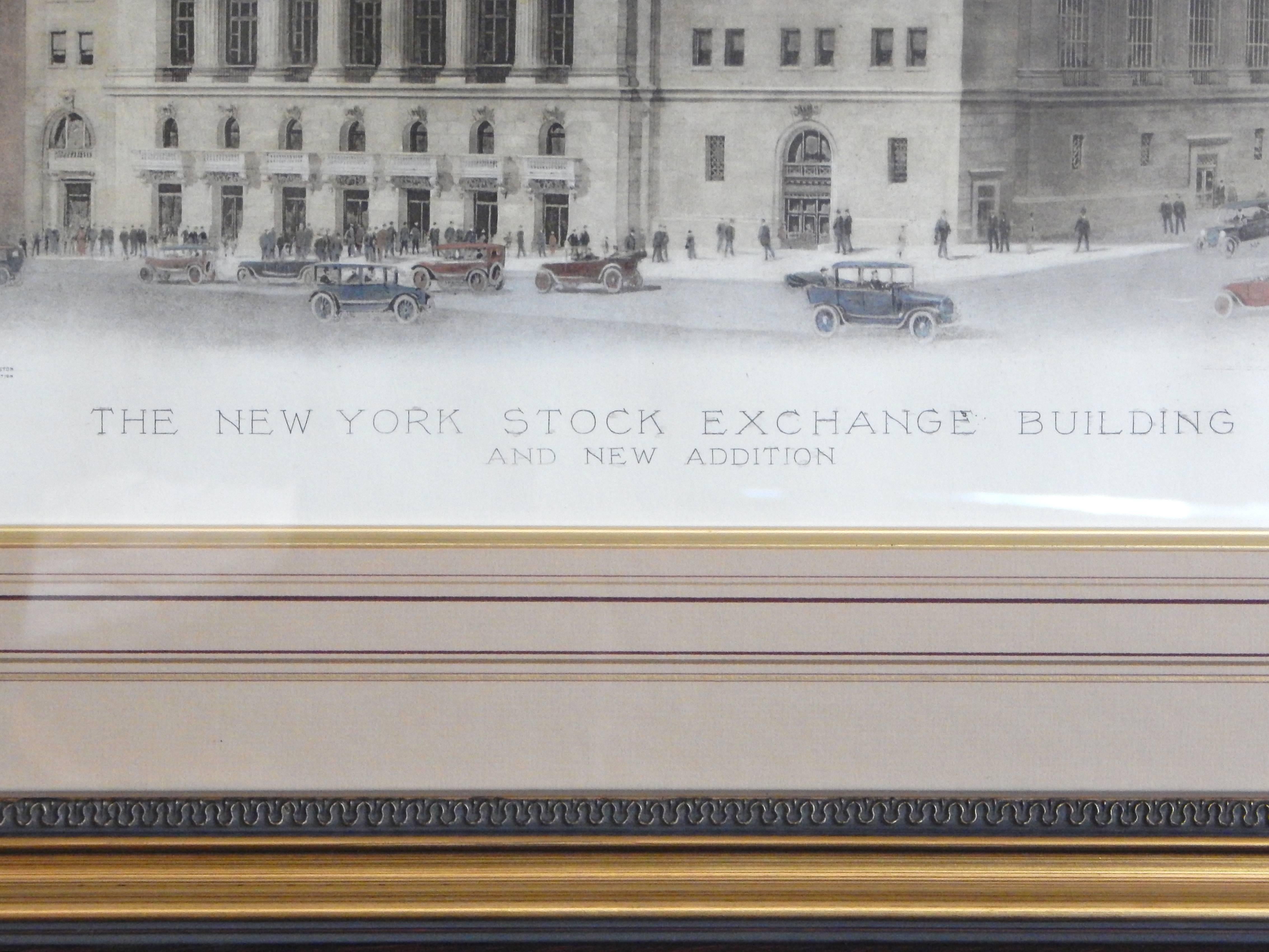 Huge New York Stock Exchange Etching, 1922 In Excellent Condition For Sale In Bridgehampton, NY