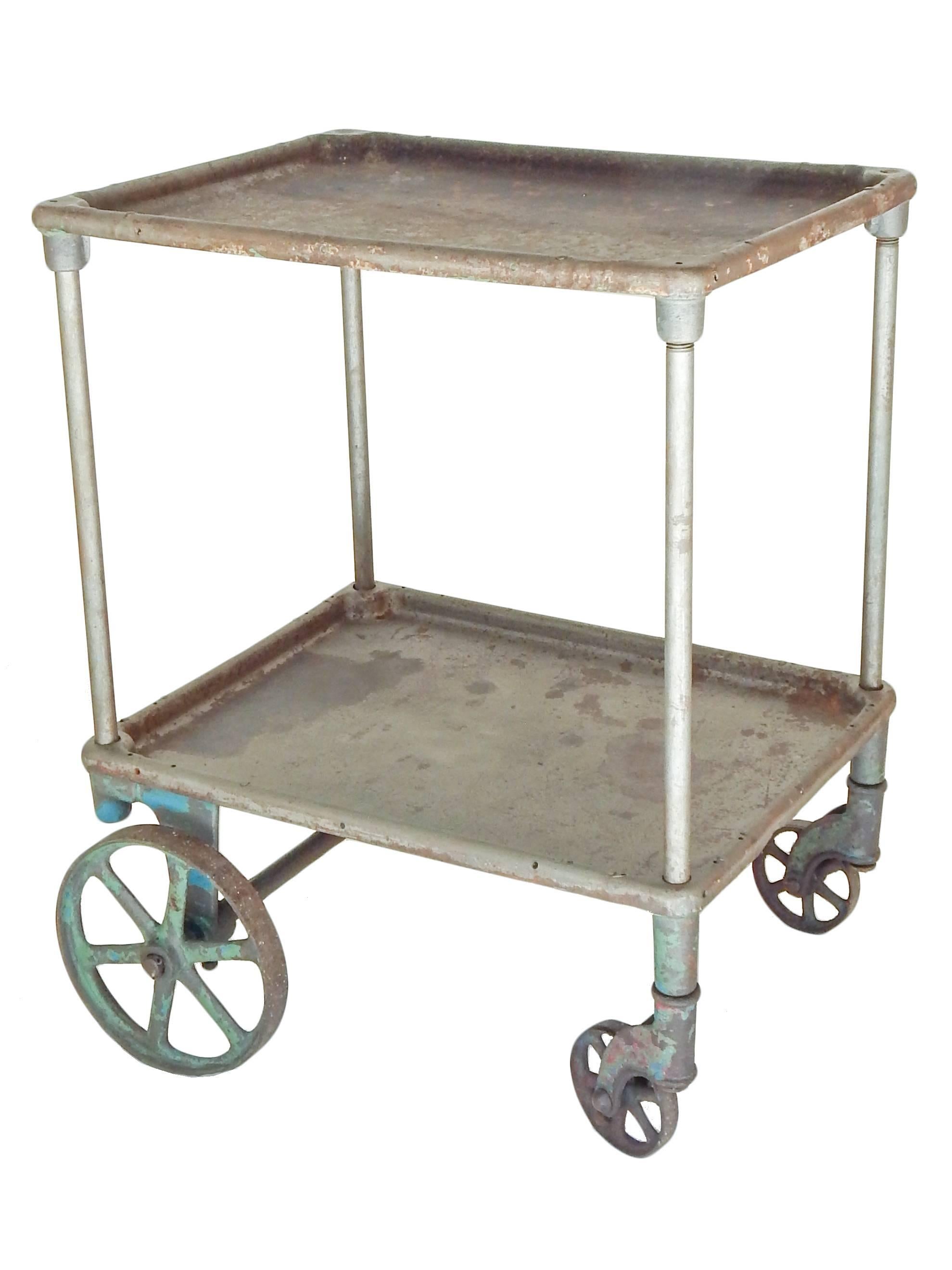 20th Century Metal Industrial Cart For Sale