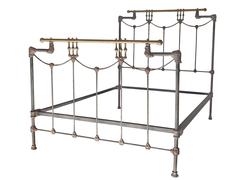 Ornate Iron and Brass Full Bed