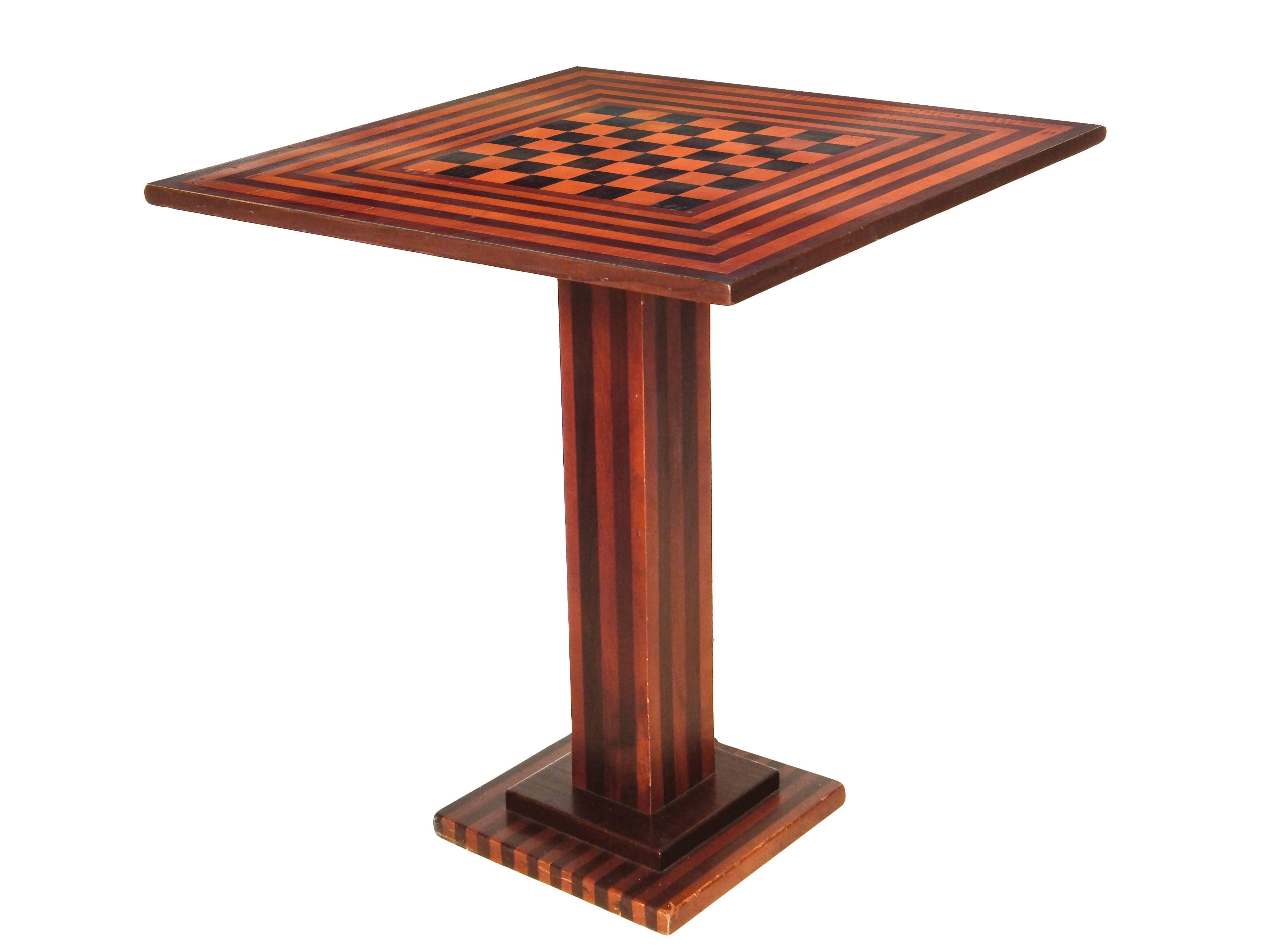 American Tilt-Top Inlaid Game Table