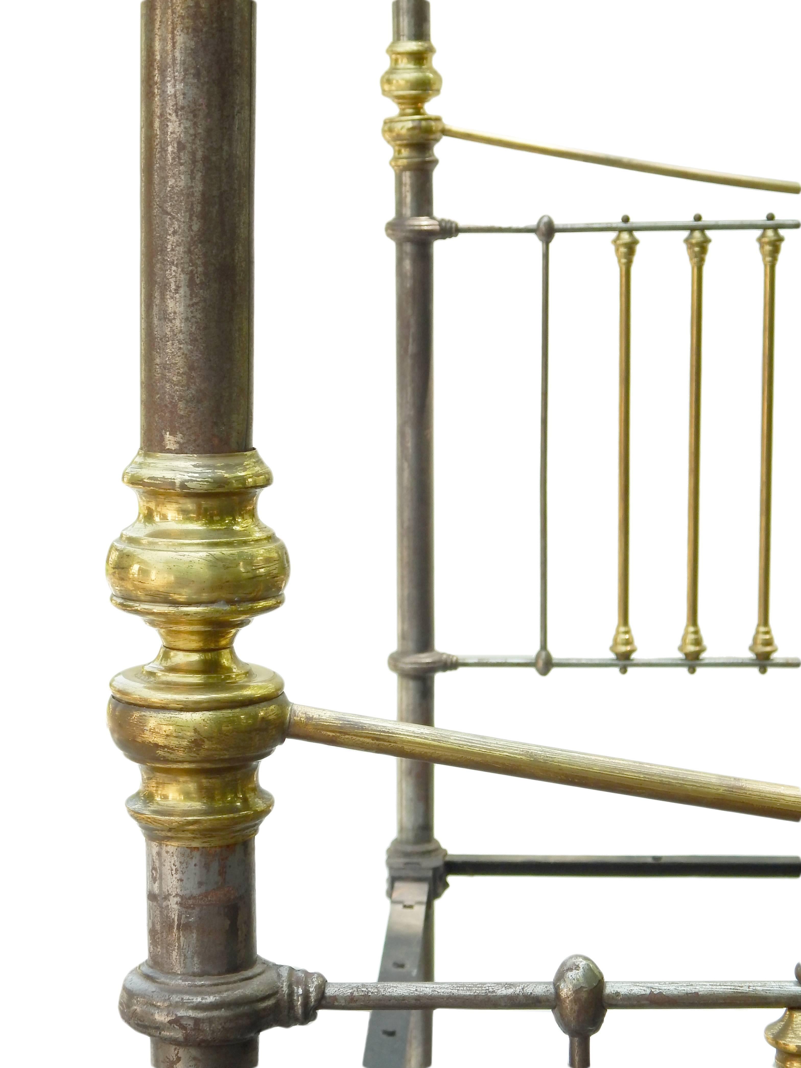 Rare Iron and Brass Queen Canopy Bed For Sale 3