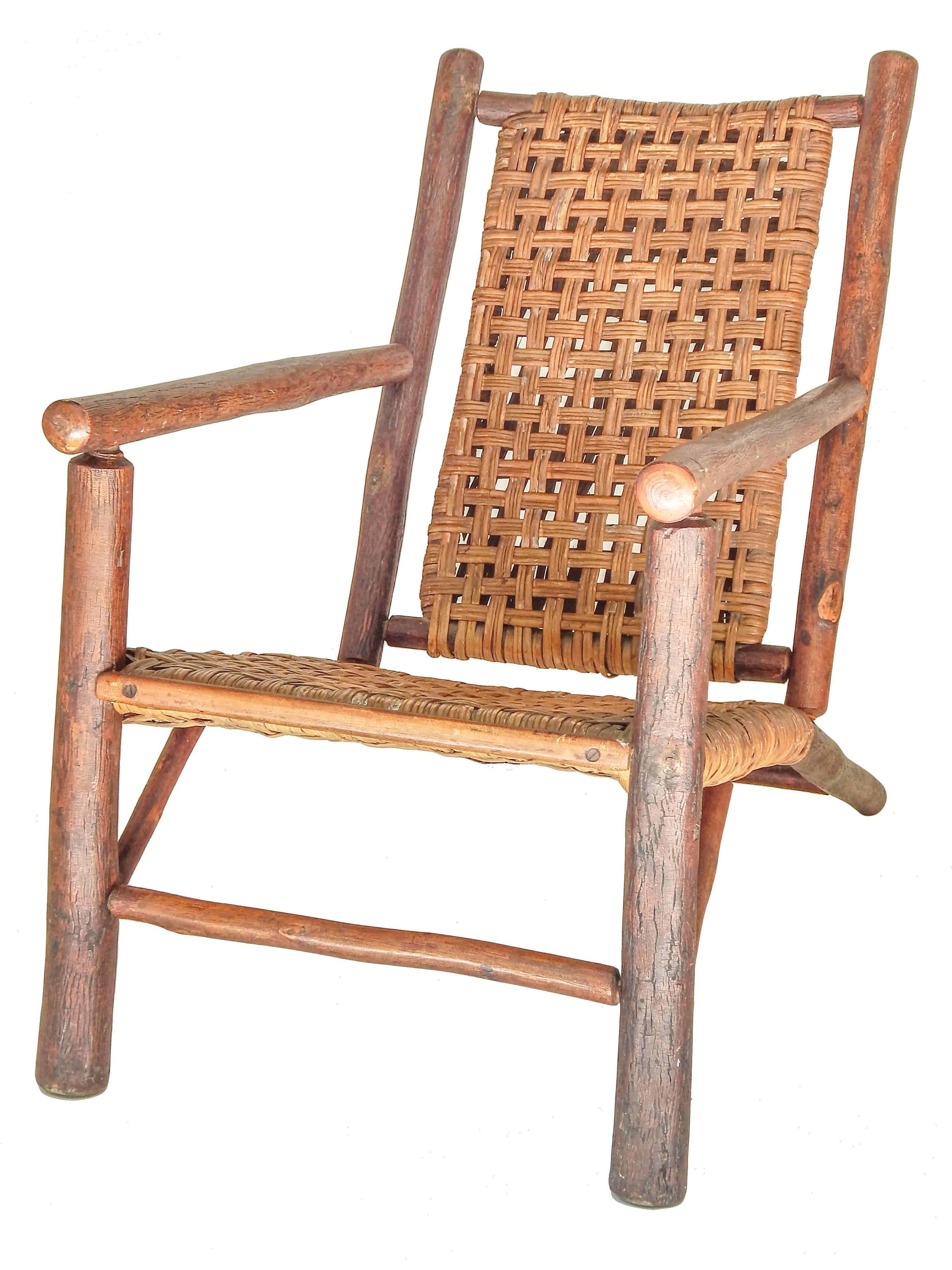 Adirondack Rare Pair of Old Hickory Lounge Chairs For Sale