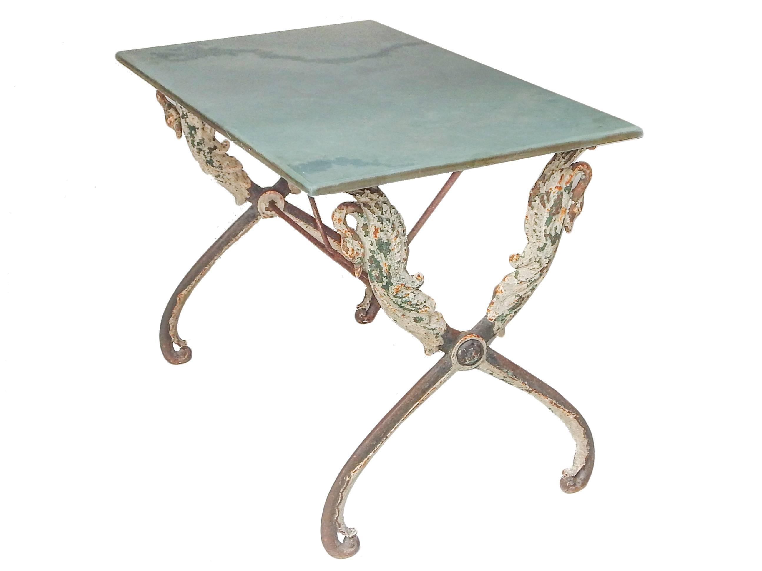 French Swan Cafe Table In Good Condition For Sale In Bridgehampton, NY