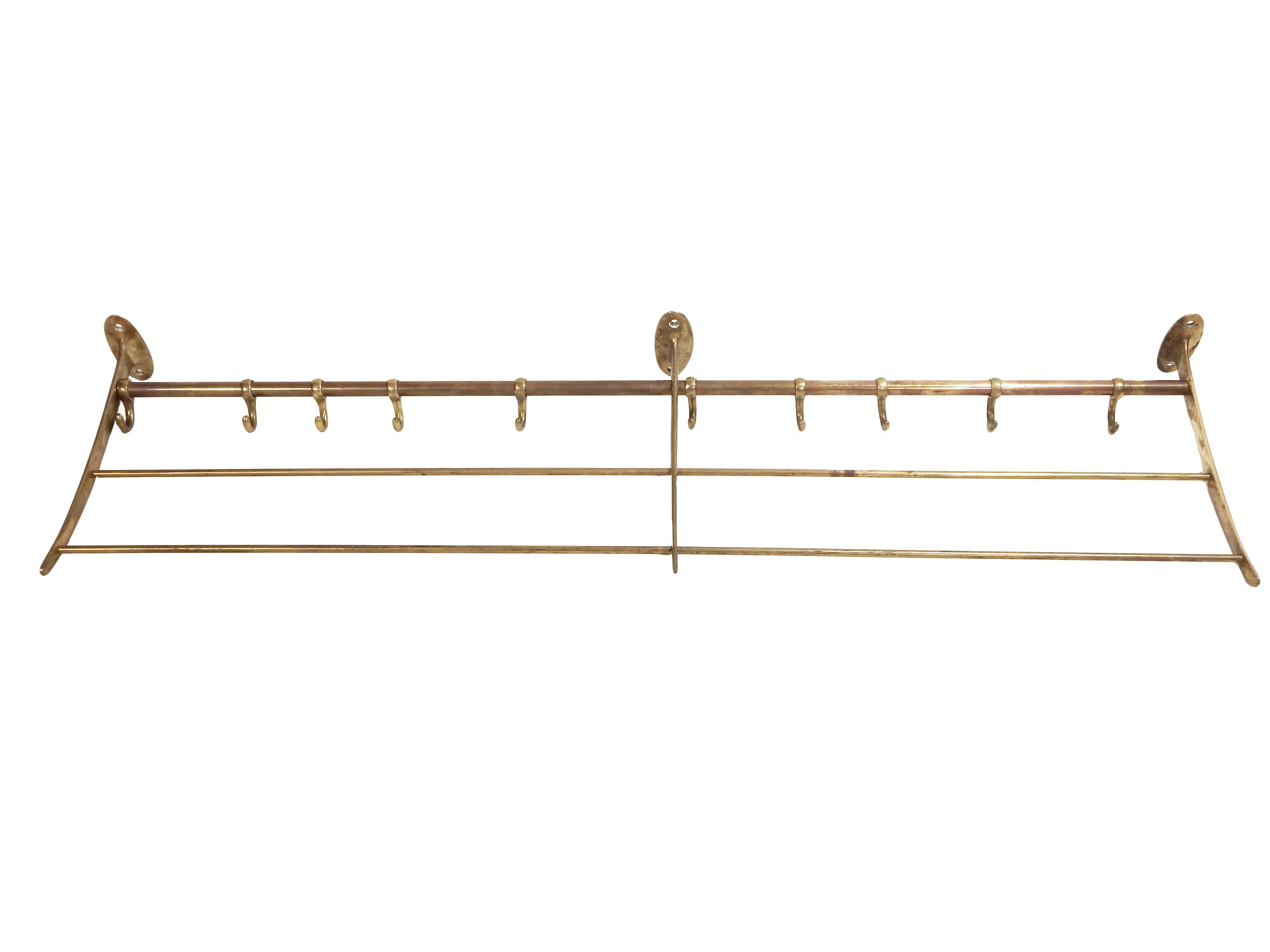 Rare Austrian Brass Hat Rack In Excellent Condition For Sale In Bridgehampton, NY