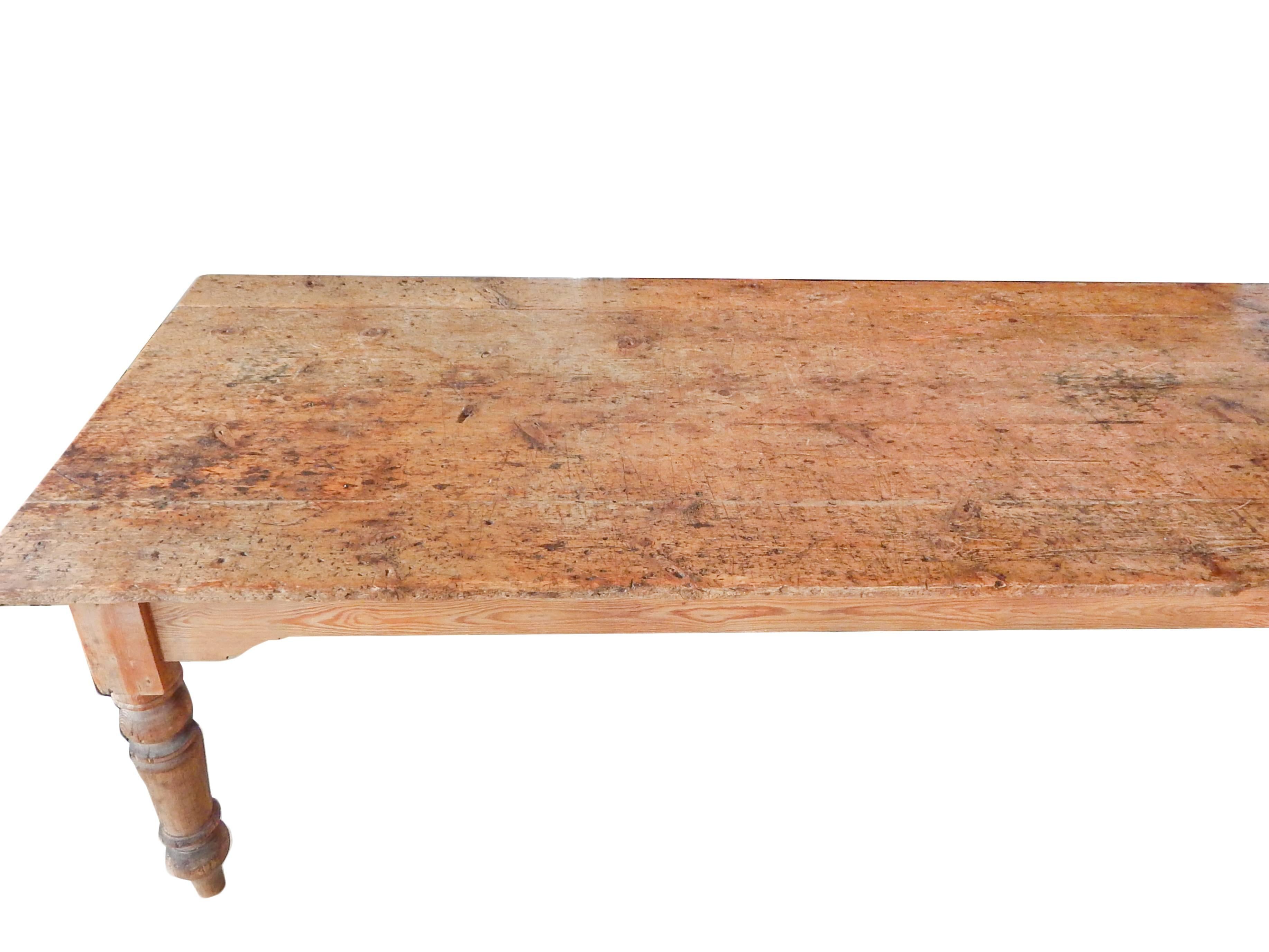 Wood Old French Farm Table